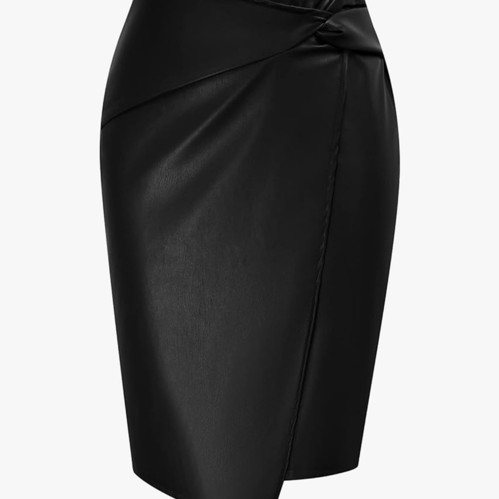 NWT - Black Faux Leather Skirt